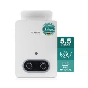 Calentador De Agua 5.5 Litros Tiro Natural De Paso A Gas Natural Therm 1200 O Bosch